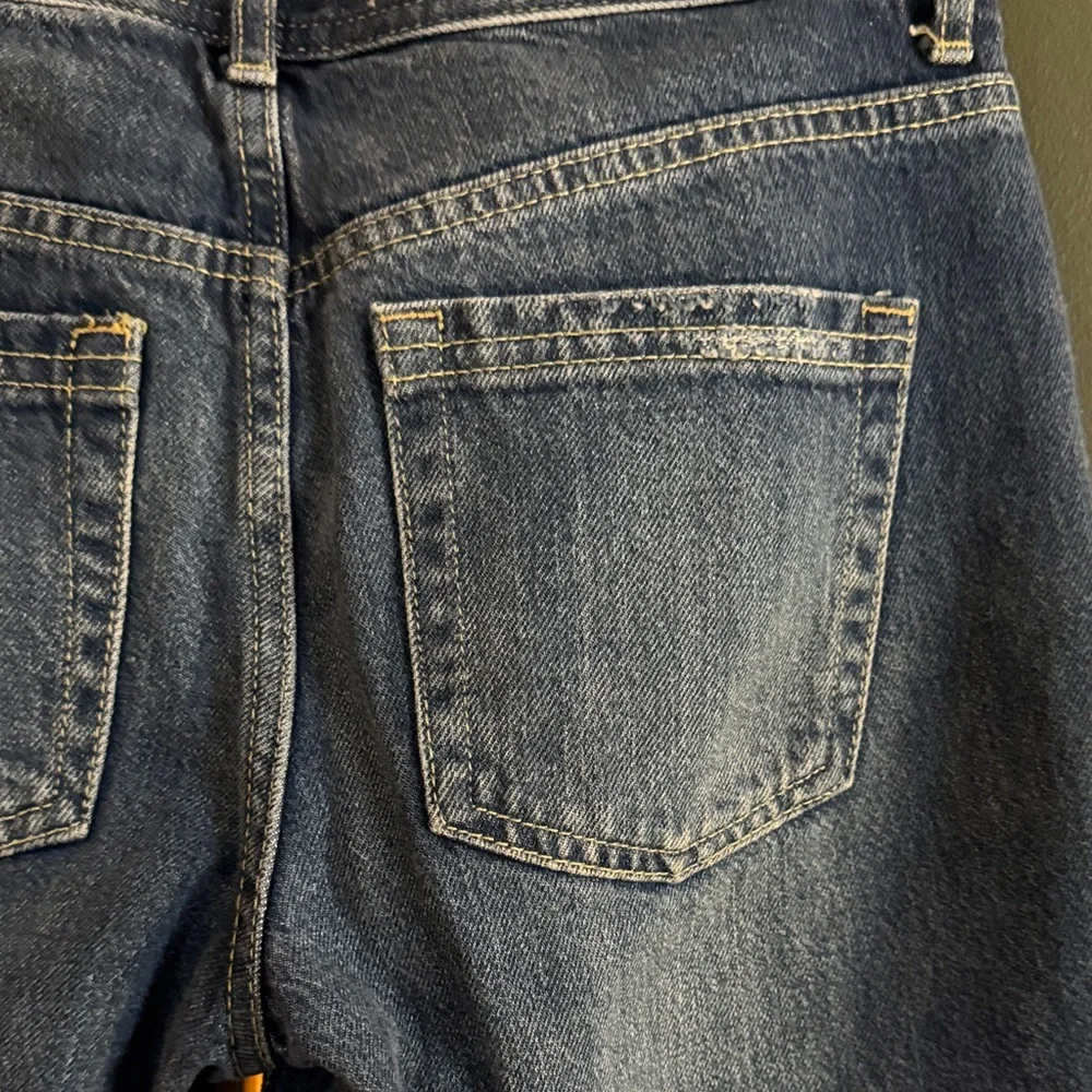 We The Free Distressed Straight Leg Jeans - Dark Blue - Picture 5 of 5